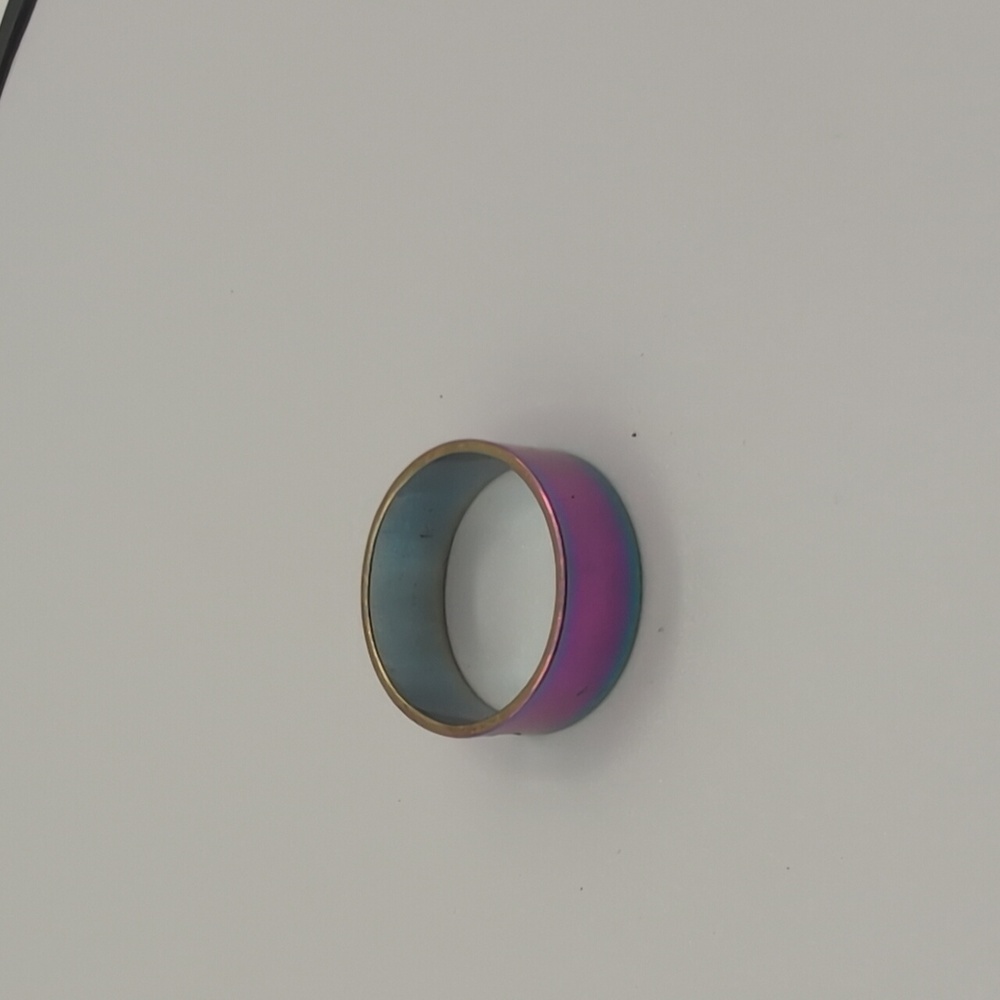 Stainless Steel Iridescent Lightning Bolt Ring - Picture 4 of 7